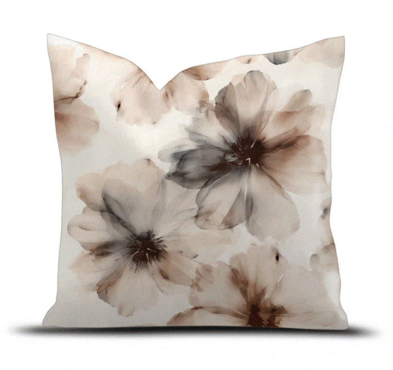 coussin pdv fleurs blanc