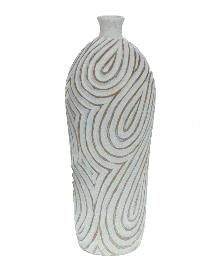 VASE PM BLANC RESINE